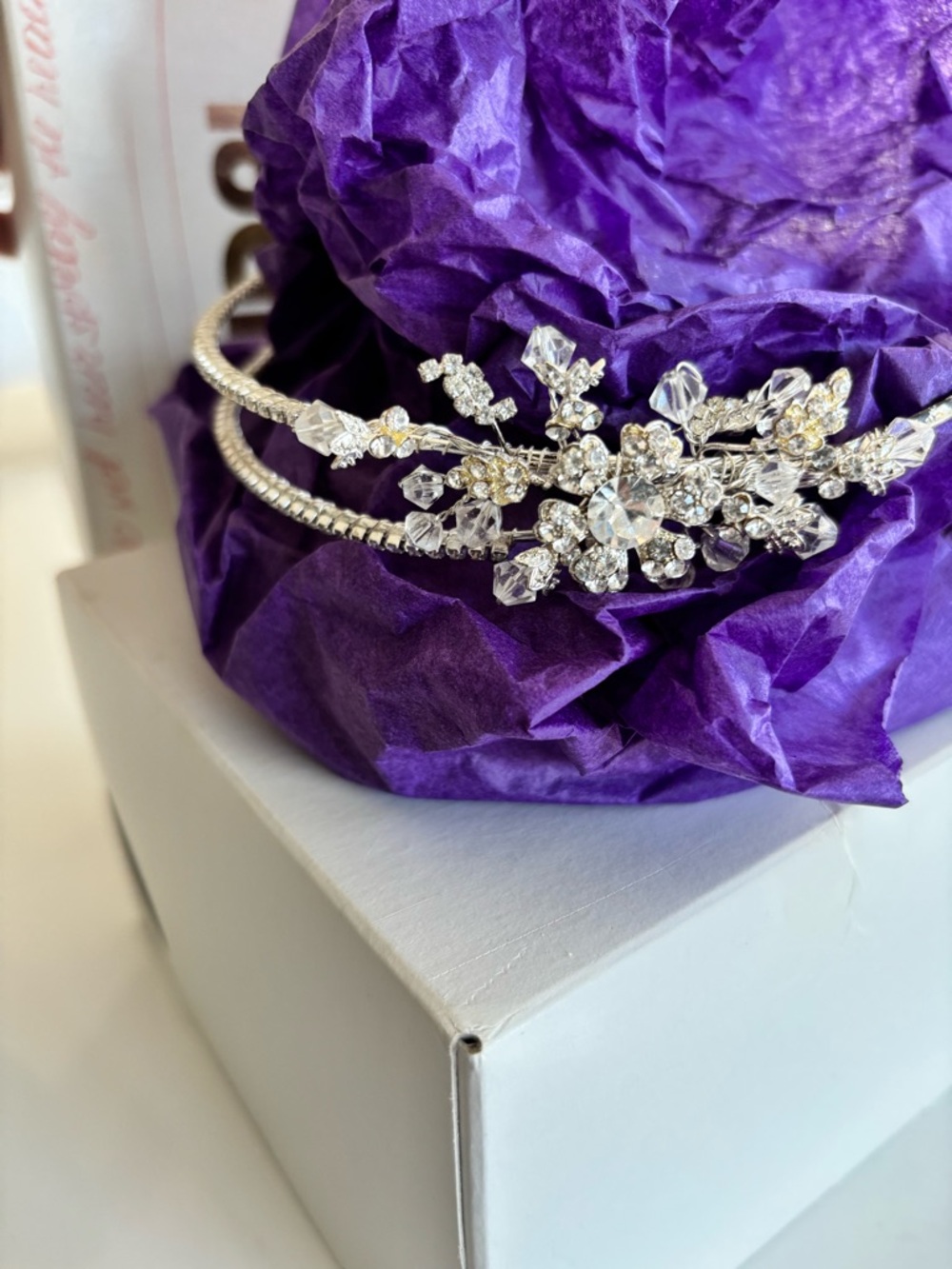 Beautiful Silver Crystal Wedding Headpiece Bridal Headband - Picture 3 of 11
